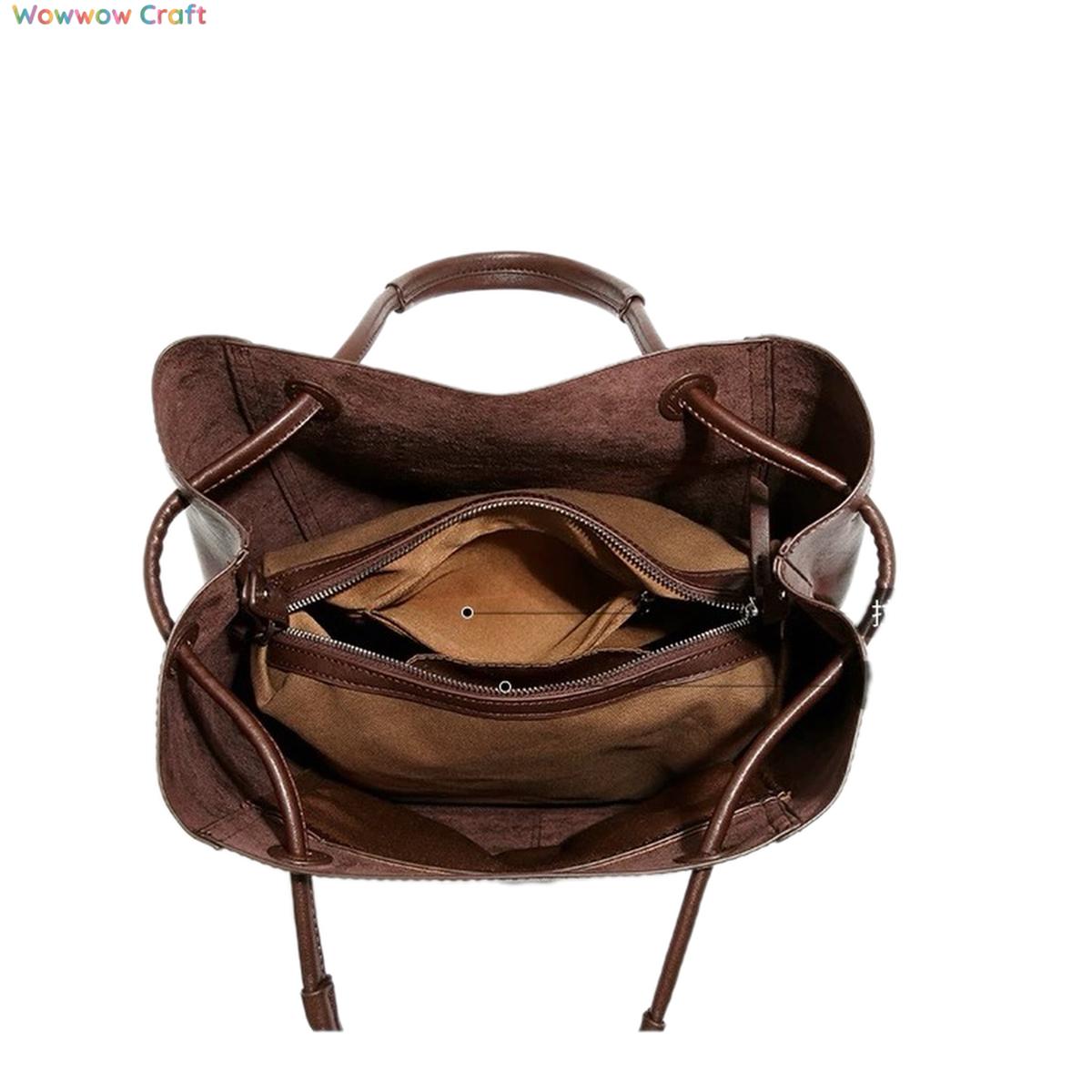 Shoulder Bags,Totes,Leather Bags,Vegetable-Tanned Leather Large Capacity Leather Shoulder Bag - Leather Crossbody Tote Bag